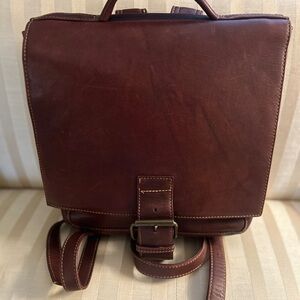 FRYE Dark Brown Leather Backpack